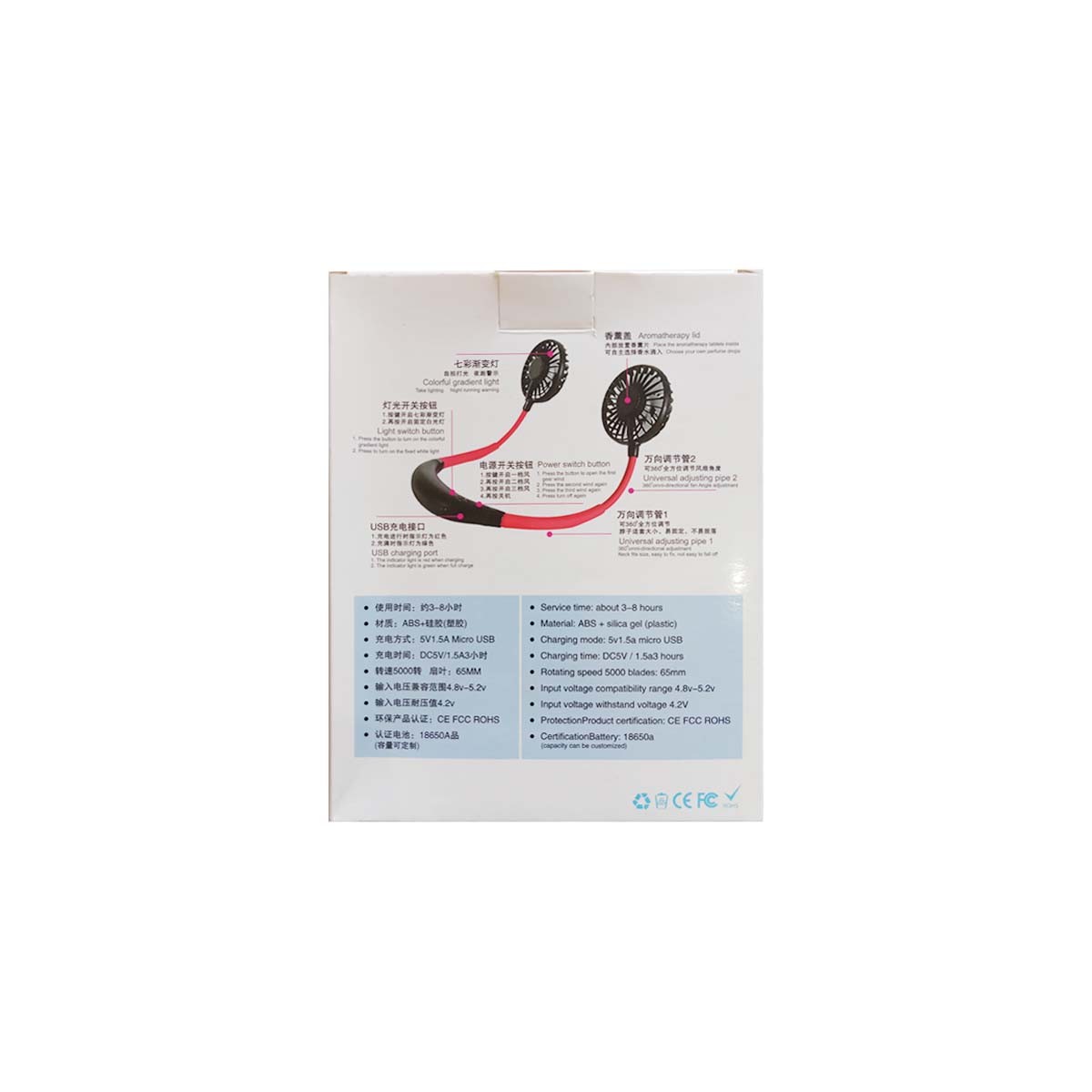 Neck Fan Portable Rechargeable With USB