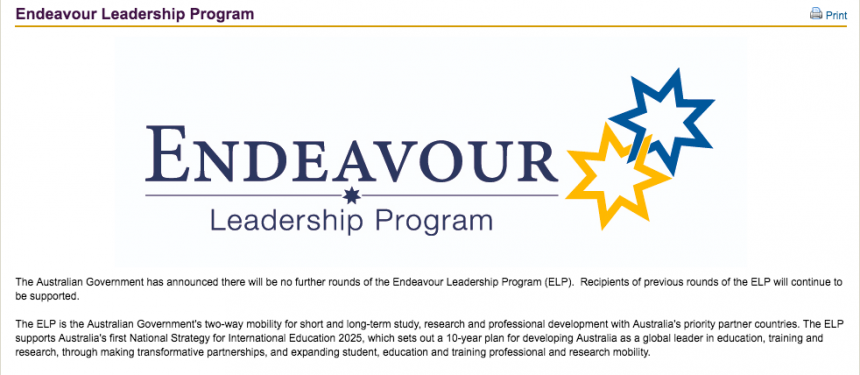 Endeavour Postgraduate Leadership Award