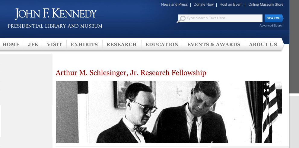 Arthur M Schlesinger JR Research Fellowship