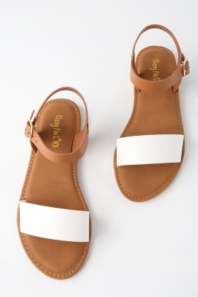 cute white flat sandals