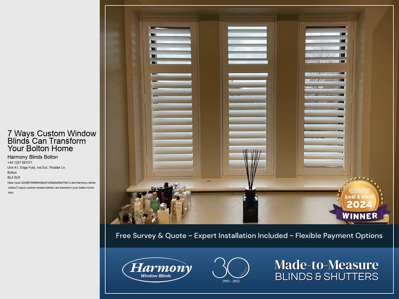 7 Ways Custom Window Blinds Can Transform Your Bolton Home