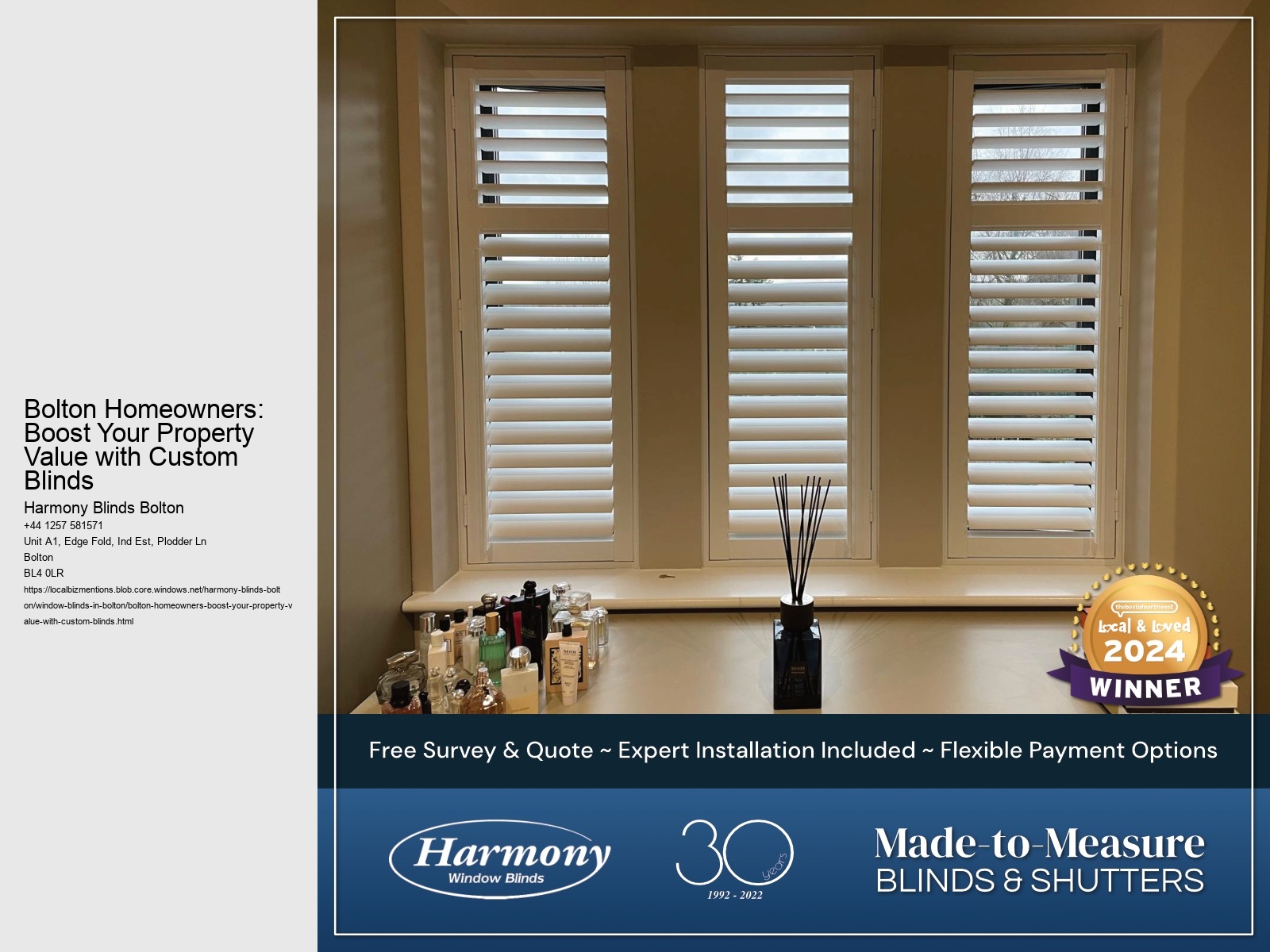Bolton Homeowners: Boost Your Property Value with Custom Blinds