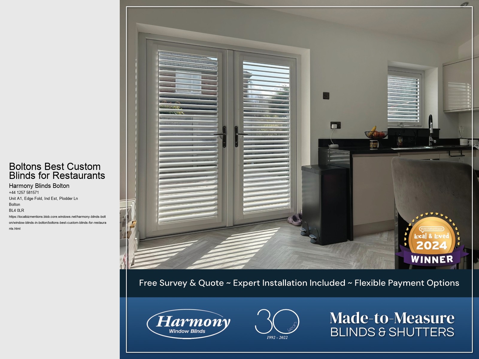 Boltons Best Custom Blinds for Restaurants