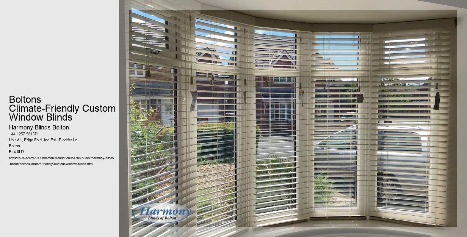 Boltons Climate-Friendly Custom Window Blinds