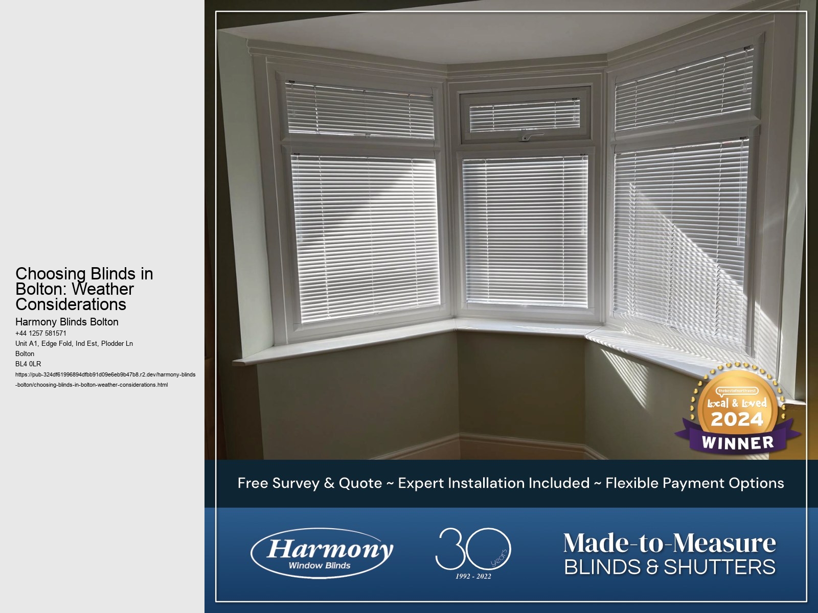 Choosing Blinds in Bolton: Weather Considerations