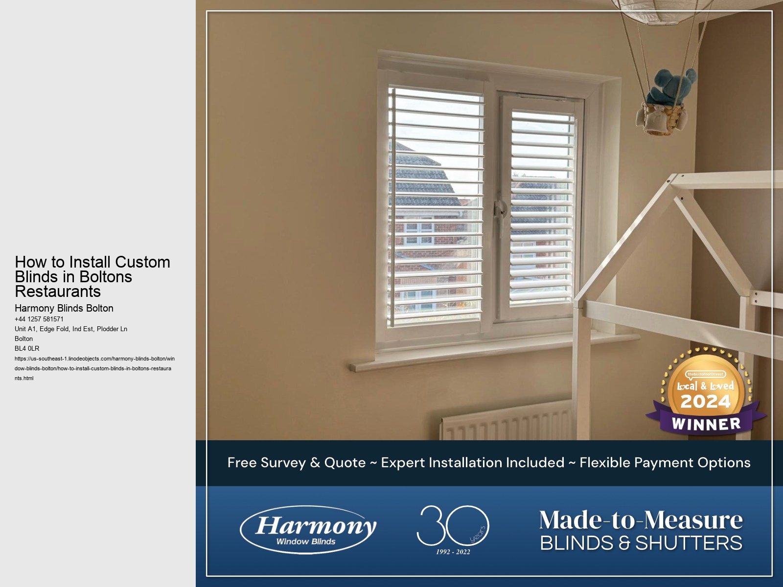 How to Install Custom Blinds in Boltons Restaurants