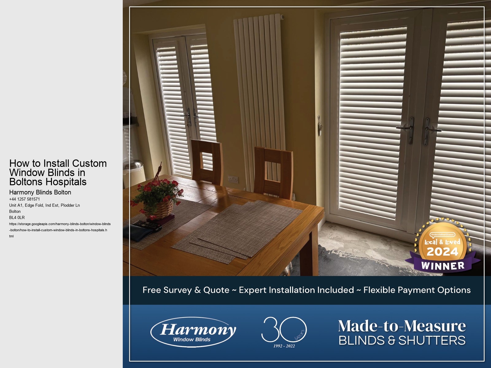 How to Install Custom Window Blinds in Boltons Hospitals
