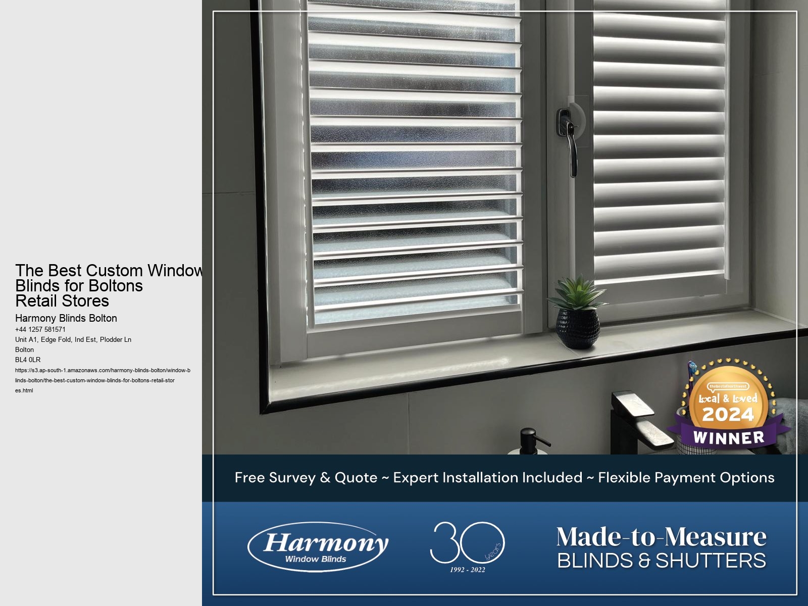 The Best Custom Window Blinds for Boltons Retail Stores