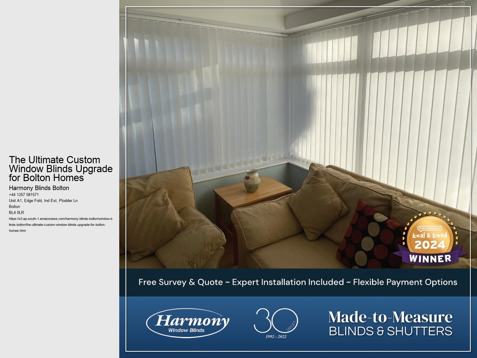 The Ultimate Custom Window Blinds Upgrade for Bolton Homes
