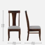 Heritage Solid Sheesham Wood 4 Seater Dining Table Set with Cushioned Chairs - Image 9