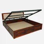 Traditional wooden bed with elegant carved headboard - Image 5