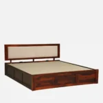 Traditional wooden bed with elegant carved headboard - Image 6