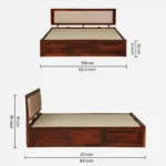 Traditional wooden bed with elegant carved headboard - Image 7