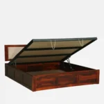 Traditional wooden bed with elegant carved headboard - Image 8