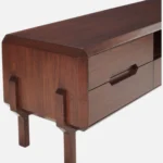Luxury Walnut Finish TV Unit with Backlit Panel Design - Image 2