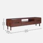 Luxury Walnut Finish TV Unit with Backlit Panel Design - Image 5