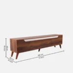 Elegant Walnut Finish Entertainment Unit for Living Room - Image 3