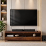 Minimalist Sheesham Wood TV Console with Open Shelf