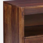 Minimalist Sheesham Wood TV Console with Open Shelf - Image 4