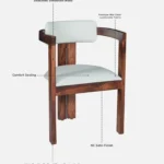 mall Sheesham Wood Arm chair In Provincial Teak Finish - Image 4