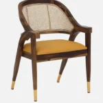 salvary Sheesham Wood Arm Chair In Scratch Resistant Provincial Teak Finish with Cane Mesh Set Of 2 - Image 4