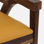 salvary Sheesham Wood Arm Chair In Scratch Resistant Provincial Teak Finish with Cane Mesh Set Of 2 - Image 10