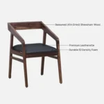 klint Sheesham Wood Arm Chair In Honey Oak Finish - Image 3