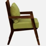 wilton Sheesham Wood Arm Chair In Green & Rustic Teak Finish Set Of 2 - Image 3