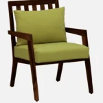 wilton Sheesham Wood Arm Chair In Green & Rustic Teak Finish Set Of 2 - Image 6