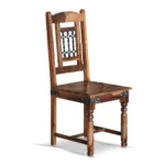 Luxury Solid Sheesham Wood Rustic 6-Seater Dining Table Set with Iron Detailing - Image 4