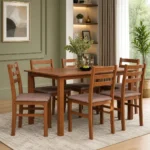 Premium 6 seater wooden dining table set for modern dining room interior