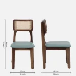 Uorixa Solid Wood Dining Table Set with Cushioned Seating in Natural Finish - Image 2