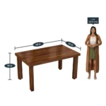 Dlvora Sheesham Wood 6 Seater Dining Set with Bench and Cushioned Chairs - Image 4