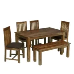 Woodine Luxury 6 Seater Dining Table Set in Solid Sheesham Wood for Modern Homes - Image 6