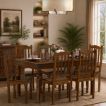 Mealora Classic 6 Seater Dining Table Set with Strong Wooden Frame and Stylish Chairs
