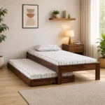 Yalvora Premium Wooden Single Bed in Natural Grain Texture
