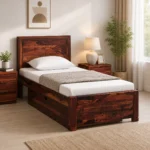 Orenova Minimal Wooden Single Bed Frame with Durable Structure in Natural Finish