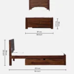 Orenova Minimal Wooden Single Bed Frame with Durable Structure in Natural Finish - Image 5