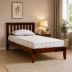 Uivora Wooden Single Bed with Elegant Look in Natural Grain Finish for Home Interiors