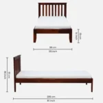 Uivora Wooden Single Bed with Elegant Look in Natural Grain Finish for Home Interiors - Image 7