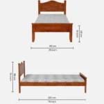 Wexora Solid Sheesham Wood Single Bed with Strong Base in Natural Finish for Home - Image 2