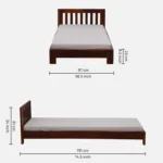 Givixa Solid Wood Single Bed with Premium Quality Frame in Warm Finish for Bedroom - Image 8