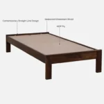 Erlina Premium Solid Wood Single Bed with Smooth Finish in Natural Tone for Bedroom - Image 5