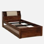 Rlvani Sheesham Wood Single Bed with Smooth Edges in Honey Oak Finish for Modern Homes - Image 2