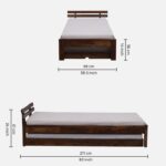 Eosmo Sage Single Bed With Box Storage In Walnut Finish - Image 4