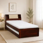 Weto Single Bed in Wenge Finish with Box Storage