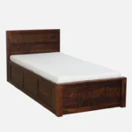 Eorten Sheesham Wood Single Bed In Provincial Teak Finish With Box Storage - Image 5
