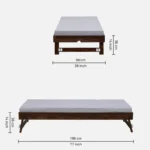 Denvio Wooden Single Bed in Dark Wenge Finish with Durable Build - Image 11