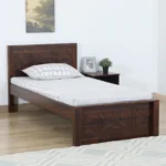 Lorixa Solid Wood Single Bed in Rich Walnut Tone