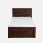 Lorixa Solid Wood Single Bed in Rich Walnut Tone - Image 2